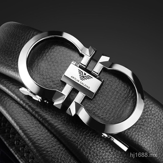 Difan.Cinturón con hebilla de cuero automático para hombre, Cinturón de piel de vaca para hombre, cinturón de moda para hombres de negocios Coreanos