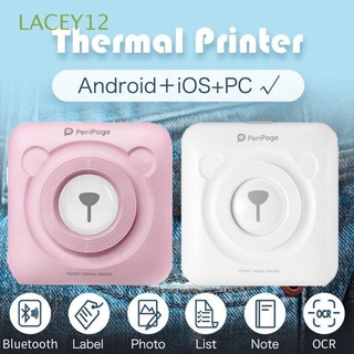 LACEY12 para Android IOS Mini impresoras de bolsillo de impresión de fotos impresora inalámbrica portátil Bluetooth Mini mano teléfono móvil bolsillo/Multicolor