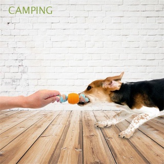 CAMPING Perro cachorro Cuerda de algodón Juguete para masticar Limpieza de dientes Nudo Suministros para mascotas Interactivo Regalo Resistente a las mordeduras Bola de TPR/Multicolor