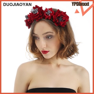 [hot sale] Halloween Flower Headbands Skull Floral Hair Hoop Halloween Party Costumes for Women Girls Cosplay, Photo Booth Party (1)