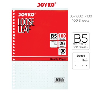 Joyko B5-100DT 100 hojas punteadas hojas sueltas archivos de carpeta de papel