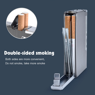 Caja de cigarrillos multifunción recargable encendedor a prueba de humedad (8)