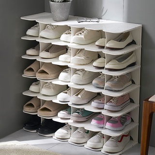 Organizador de zapatos apilable estante de almacenamiento zapatilla de deporte contenedor fácil de instalar