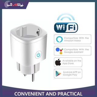 LIVETY_MX WiFi Smart Plug Outlet Tuya Control Remoto Monitor De Energía Electrodomésticos Funciona Con Alexa Google Home No Requiere Concentrador