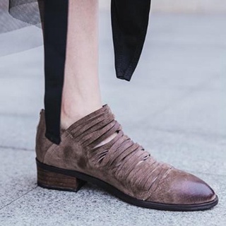 Las mujeres gruesos tacón bajo botas cortas de imitación apiladas botines de moda mocasines zapatos