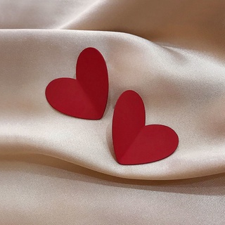 Pendientes de moda Retro de amor rojo que usan celebridades en línea elegantes pendientes que combinan con todo diseño de interés especial pendientes de moda para mujer