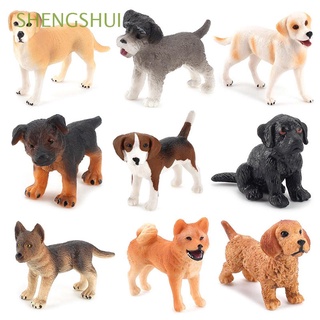 shengshui moderno animal modelo mini niños juguetes educativos perro figura cachorro figuras realista pug simulación perro miniatura hadas jardín accesorios micro paisaje