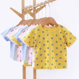 1-3años verano desgaste de dibujos animados bebé niños niñas manga corta camiseta Tops 100% algodón lindo camiseta ropa