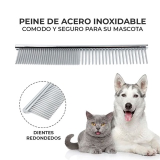 Cepillo Metalico De Acero Inoxidable Para Mascota Gato Perro Peine Delanador De Pelo