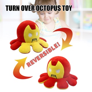 Mood Octopus Reversible Plush Toy Soft Stuffed Simulation Octopus Doll Cute Stuffed Toy Baby Gift