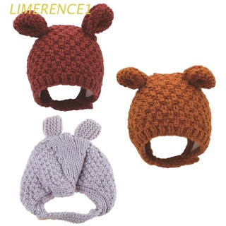 lime invierno cálido bebé gorro de protección de la oreja de punto de color sólido sombrero para niños niños niñas niños