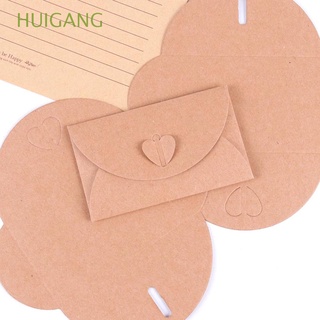 huigang diy sobre amor carta amor botón amor papel kraft tarjeta de regalo 10pcs hechos a mano romántico vintage sobres de papel
