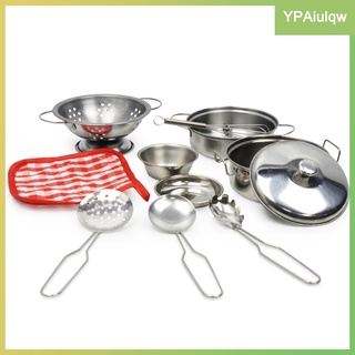 10 piezas mini utensilios de cocina olla cuchara plato niños pretender cocinar juguetes simulación utensilios de cocina