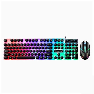 Kit de teclado con mouse alambrico tipo gamer con luz colores modelo ST-06