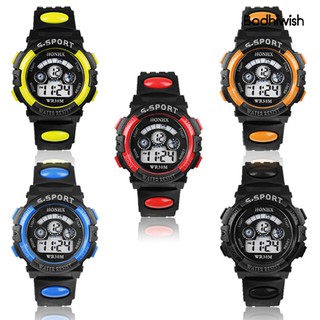[BodHiWish] reloj de pulsera para hombre clásico de los hombres de los niños de la fecha de alarma cronómetro deportes LED Digital de goma reloj de pulsera