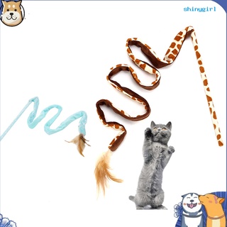 Sg--Leopard Dot impreso pluma de papel divertido gato palo mascota gatito juguete interactivo