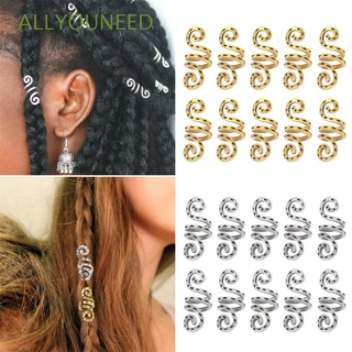 allyouneed unisex dreadlock clips metal peluca perlas de pelo joyería trenza espiral vintage tubo de pelo multicolor