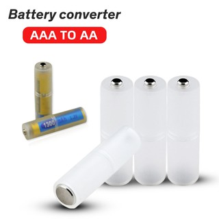 4pcs AAA a AA tamaño celda convertidor adaptador titular de plástico caso interruptor transparente titular de la batería