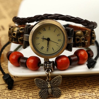 Regalo de vacaciones reloj de pareja reloj de los hombres reloj de cuero pulsera de cuero Vintage pulsera reloj caliente recomendado adorno