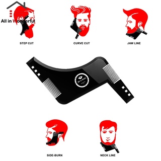 Ws barba estilo peine multifuncional hombres Moustache molduras estilo herramientas plantilla cepillo pelo barba plantilla (3)