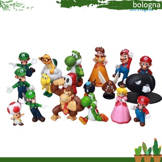 Bo-18 pzas/juego Mini muñeco Super Mario Bros Luigi en PVC/juguete/Figuras/artículos De fiesta