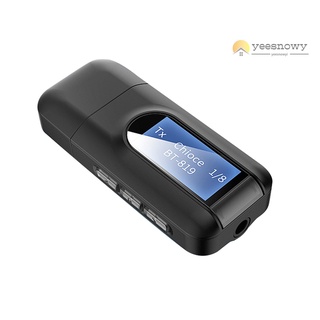 2 en 1 USB Bluetooth 5.0 transmisor receptor con pantalla LCD 3,5 mm AUX estéreo para PC TV coche auriculares adaptador inalámbrico