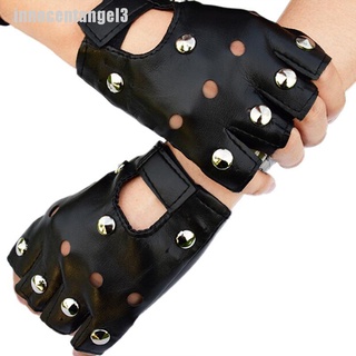 innocentangel3 guantes cortos de cuero sin dedos remaches negros de medio dedo manoplas moda BAI (2)