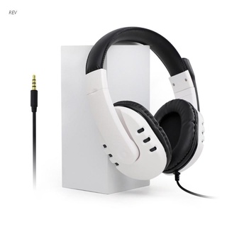 rev white gaming headset para pc/ps5/ps4 auriculares con micrófono, cancelación de ruido, orejeras suaves, auriculares de juego para niños niñas