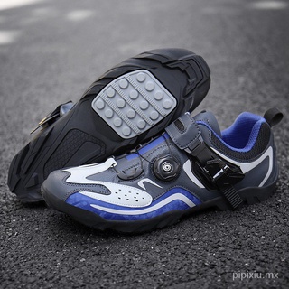 ciclismo bicicleta sin bloqueo ciclo bicicleta de carretera zapatos de los hombres zapatos de ciclismo negro azul 050s