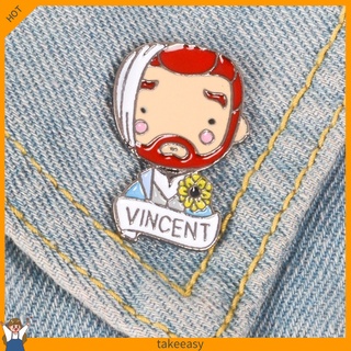 moda inglés carta vincent van gogh insignia de aleación broche pin ropa joyería