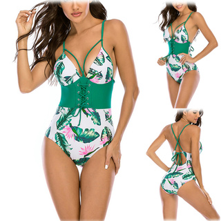 Swimwear New Style Strap One-piece Swimsuit Temperament Big Chest V-neck Bikini ♕ fendy ♕ (1)