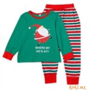 LA-Family Matching Christmas Pajamas, Cartoon Santa Pattern Long Sleeve