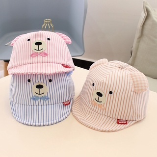 Lindo bebé gorra de béisbol de dibujos animados de rayas oso bebé sombrero ajustable niño niños sombreros de sol