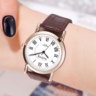 Women Quartz Watches Roman Numerals Dial with PU Leather Strap