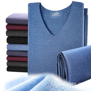 【Top/Set】Men's Seamless Thermal Underwear Heating Fiber plus VelvetVNeck Close Thermal Underwear
