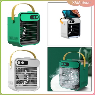 [xmantgpm] portátil usb aire acondicionado ventilador enfriador de aire ajustable ventilador de refrigeración de escritorio humidificador con soporte de teléfono bajo ruido para el hogar