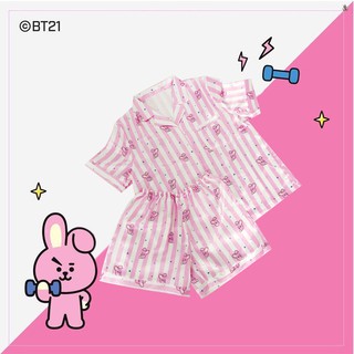 Kpop BTS Bantan Boys BT21 camiseta camisones+Pajama pantalones ropa de dormir ropa de dormir ropa de dormir (2)