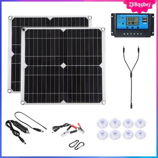 kit de arranque de panel solar 2 en 1 de 300 vatios, módulo fotovoltaico monocristalino de alta eficiencia para el hogar, camping, barco, caravana, rv