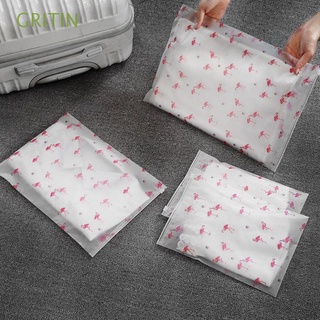 gritin 1/5pcs nueva bolsa de almacenamiento de viaje flamingo bolsa de plástico portátil eva impermeable organizador de tela translúcida cierre con cremallera