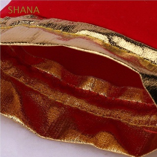shana - bolsa de joyería (12 unidades, franela, terciopelo rojo, cordón, bolsa de regalo, borde dorado, forro polar, favor de boda, multicolor)