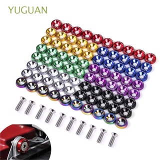YUGUAN Car Styling Car Modified Washer Aluminum License Plate Bolts Car Modified Bolts Bumper Hex Plate 10PCS Engine styling M6 Car Fasteners JDM Washer/Multicolor