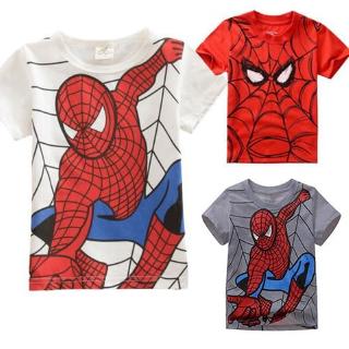 [Listo STOCK] Niños Niño De Manga Corta Superhéroe Spiderman Impreso Camiseta Tops