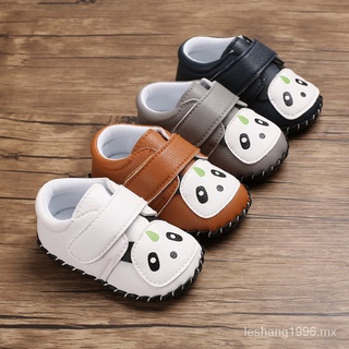 0-2 años de Panda de dibujos animados en primer lugar los caminantes primavera PU de cuero de fondo suave antideslizante bebé niño zapatos deportivos de niña recién nacido zapatos de bebé 8Syd