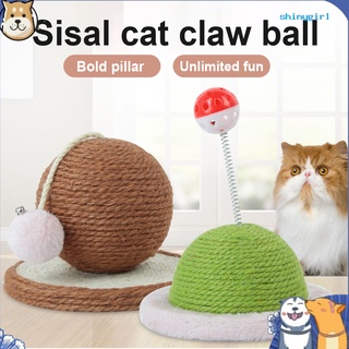 Sg--Pet gatito Sisal cuerda tejido bola resistente al desgaste gato rascador tabla de jugar juguete