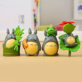 YIYUN Lindo Figurilla en miniatura Artesanía Decoración Bonsai Micro paisaje Miniatura 8 piezas Mi vecino Totoro Oficina Modelo Totoro Anime japonés Adorno de jardín de hadas (6)