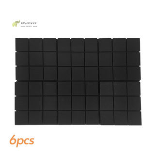 > 6pcs 12*12*2in Studio Acoustic Foams Panels Sound Insulation Soundproof Sound Absorbing Foam Wall Deadening for Studio KTV Broadcast Family Theater Black