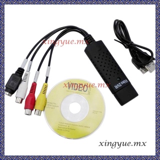 negro usb 2.0 captura de vídeo convertidor de tarjeta de pc adaptador de tv audio dvd dvr vhs [~~o( kereta_ kereta)o~~]