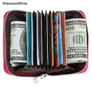 [thewoodone] cartera de cuero genuino de las mujeres bolso de los hombres cremallera titular de la tarjeta de la moneda bolso de embrague.
