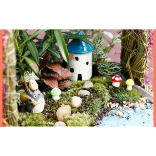 20 piezas mini setas de pvc miniatura figuritas, hadas accesorios de jardín suministros, micro paisaje - macetas, bonsai