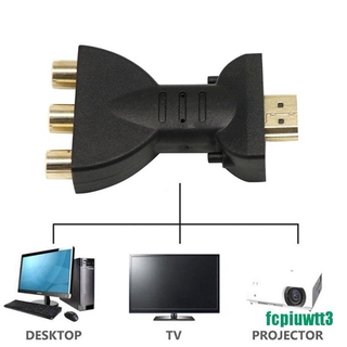 FCP Flexible portátil HDMI a 3 RCA Video Audio AV adaptador convertidor de componentes (5)